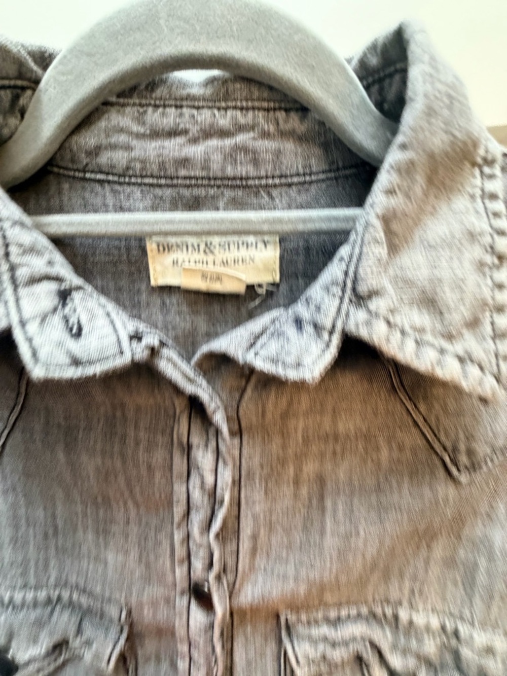 Denim & Supply Ralph Lauren Grey Washed Denim Shirt - Picture 2 of 7